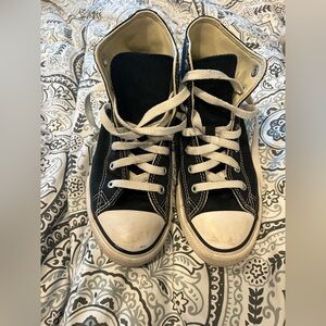Converse Cream and Black High-Tops